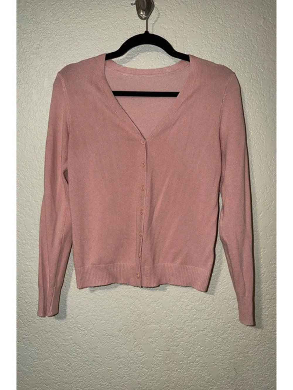 SHEIN Dusty Pink Button-Front Cardigan Sweater Size Small
